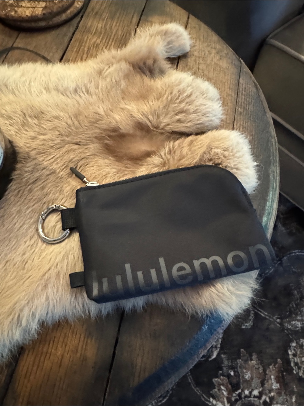 lululemon athletica Black Zip Key & Card Pouch